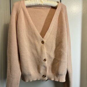 Source Unknown Blush Button V-Neck Cardigan